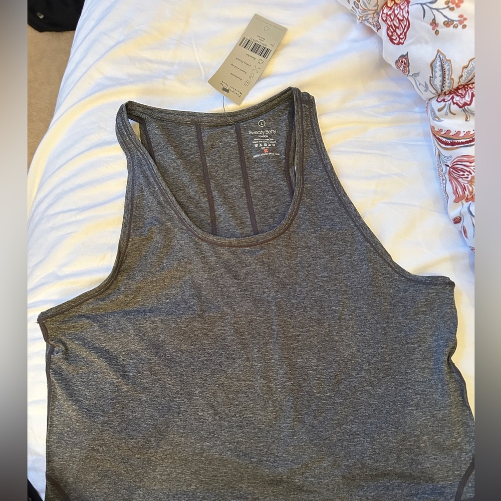 Sweaty Betty Crop Tank Gray Size Large NWT Energise Crop Workout Tank